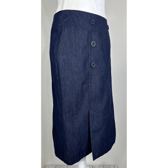 Pure Collection Denim A Line Midi Skirt Size 10 - Picture 6 of 12